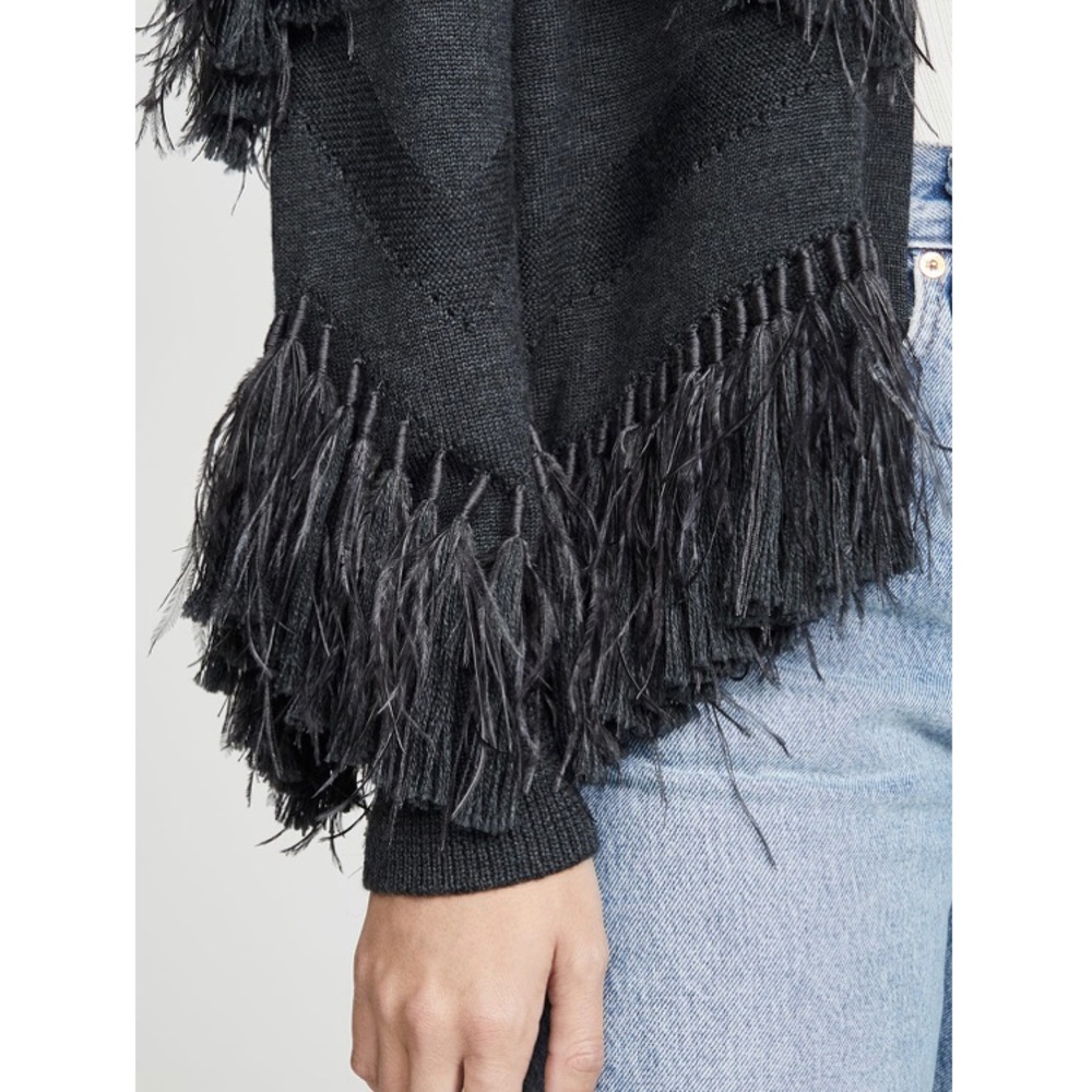 Kobe Halperin NWOT Ostrich feather Cardigan. - Picture 3 of 5